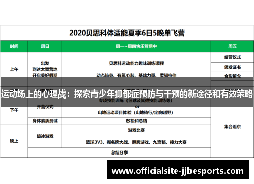 运动场上的心理战：探索青少年抑郁症预防与干预的新途径和有效策略